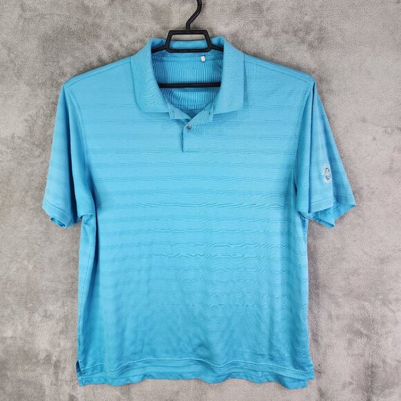 Mens Blue Adidas Polo Shirt 100% Polyester Short Sleeve Size XL - Picture 2 of 8